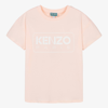 KENZO KENZO KIDS TEEN GIRLS PINK ORGANIC COTTON T-SHIRT
