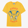 KENZO KENZO KIDS TEEN YELLOW ELEPHANT COTTON T-SHIRT