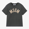 MSGM MSGM GREY COTTON CLUB PARADISO T-SHIRT