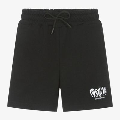 Msgm Babies'  Boys Black Cotton Jersey Shorts