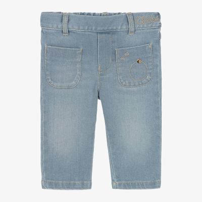 Chloé Babies' Girls Blue Denim Jeans