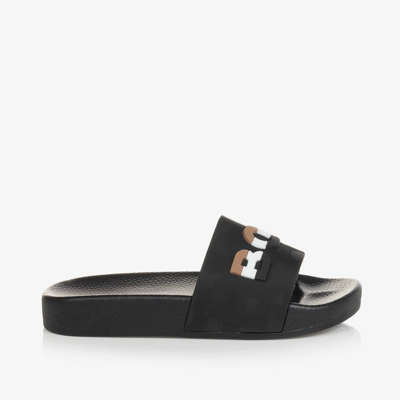 Hugo Boss Kids' Boss Boys Black Sliders