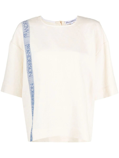 Jw Anderson Logo Tunic In Blanco