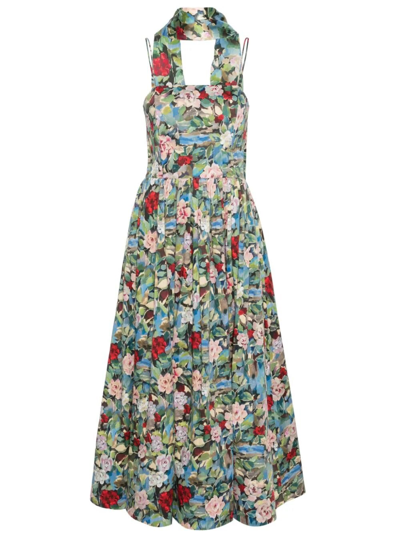 Alice And Olivia Floral Print Dress In Light Blue