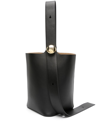 Loewe Green Calfskin Pebble Bucket Medium Bag Women In Black