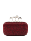 ALEXANDER MCQUEEN RED KNUCKLE LEATHER CLUTCH BAG