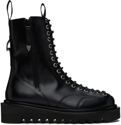 Toga Virilis Black Lace-up Boots In Black 16363