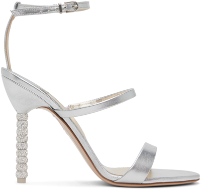 Sophia Webster Rosalind 85mm Crystal-embellished Sandals In Silver Nappa