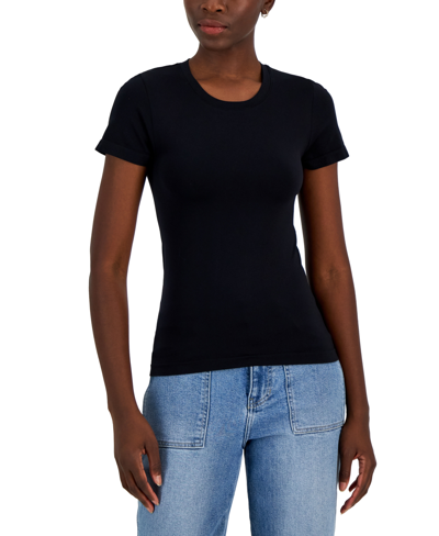 And Now This Women's Seamless Short-sleeve Top, Created For Macy's In Black