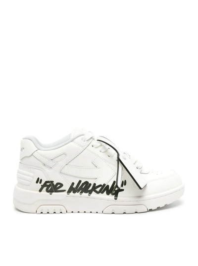 Off-white Off White Man White Leather Out Of Office For Walking Trainers