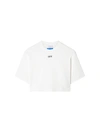 OFF-WHITE SHORT RIBBED T-SHIRT WITH OFF EMBROIDERY