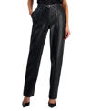 INC INTERNATIONAL CONCEPTS PETITE FAUX-LEATHER BELTED TROUSERS, CREATED FOR MACY'S