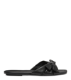 Stuart Weitzman Cece Twisted Leather Ring Slide Sandals In Black