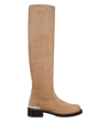 Stuart Weitzman Mercer Bold Suede Knee Boots In Khaki