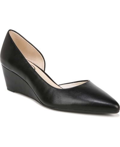 Lifestride Macy Wedge Pumps In Black Faux Leather