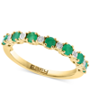 Effy Collection Effy Sapphire (1/2 Ct. T.w.) & Diamond Accent Stack Ring In Gold-plated Sterling Silver (also Availa In K Gold Over Sterling Silver