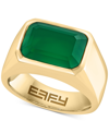 EFFY COLLECTION EFFY MEN'S GREEN ONYX SOLITAIRE RING IN GOLD-PLATED STERLING SILVER