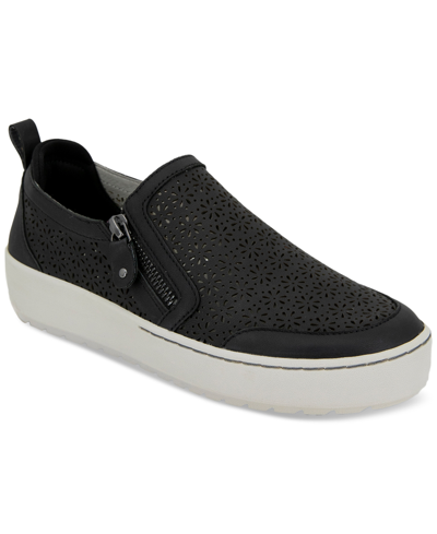 Jambu Women's July Wide Slip- On Zip Sneakers In Black