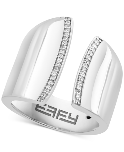 Effy Collection Effy Diamond Wide Cuff Ring (1/10 Ct. T.w.) In Sterling Silver