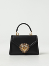 Dolce & Gabbana Small Devotion Molurus Python Skin Top Handle Bag In Black