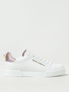 Dolce & Gabbana Portofino Sneakers In Leather In Weiss