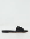 Dolce & Gabbana Black Flats With Cut-out Band And Dg Logo In Soft Rubber Woman In Black