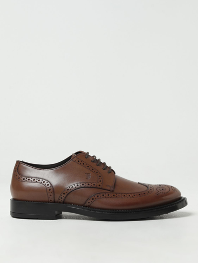 Tod's Derby Shoes In Leather In Brown
