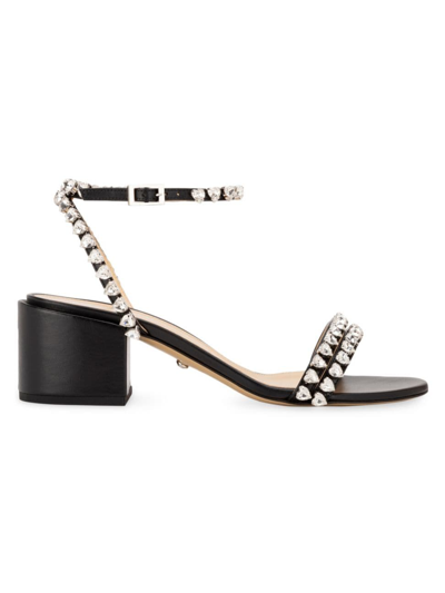 Mach & Mach Women's Audrey Embellished Leather Ankle Sandals In Negro