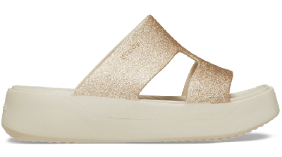 CROCS GETAWAY PLATFORM GLITTER H-STRAP; STUCCO, W10