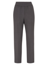Brunello Cucinelli Women's Viscose And Linen Fluid Twill Baggy Pull On Trousers In Charbon