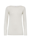 Brunello Cucinelli Women's Cashmere And Silk Sparkling Lightweight Sweater In White