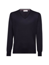 Brunello Cucinelli Men's Cashmere And Silk Lightweight Sweater In Navy Blue