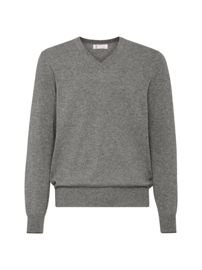 Brunello Cucinelli Men's Cashmere Sweater In Dark Grey