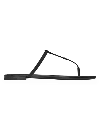 Saint Laurent Women's Cassandra Slides In Patent Leather In Black