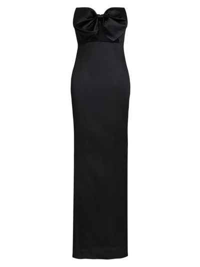 Sau Lee Esther Strapless Bow Column Gown In Black