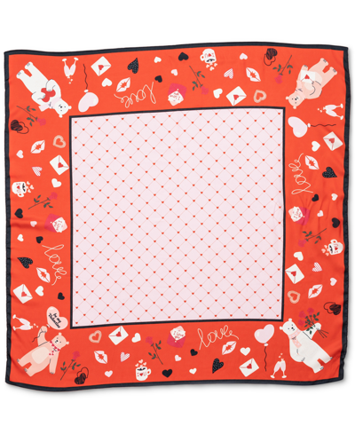 Collection Xiix Women's Valentine's Bear Square Scarf In Red