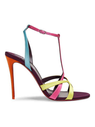 Christian Louboutin Tangueva Colorblock T-strap Red Sole Sandals