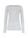 Brunello Cucinelli Women's Cashmere And Silk Sparkling Lightweight Sweater In Light Grey