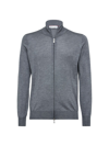 Brunello Cucinelli Men's Lightweight Cardigan With Zipper In Dark Grey