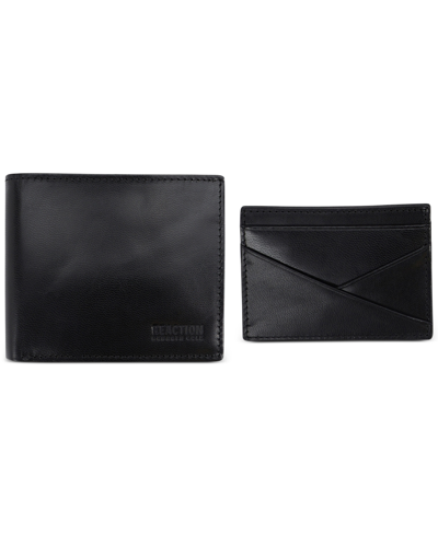 Kenneth Cole Reaction Men's Kurtz Slim-fold Wallet & Card Case In Black