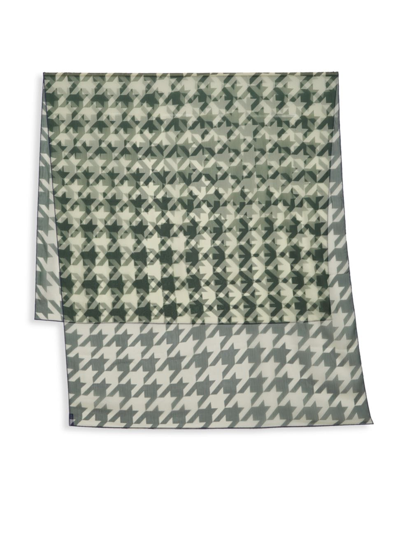 Burberry Women's Houndstooth Silk Scarf In Ivy Sherbert