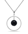 MACY'S SILVER PLATED MULTI GENUINE STONE CIRCLE PENDANT NECKLACE
