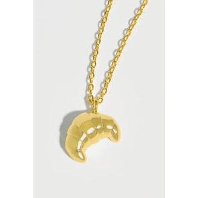 Lark London Estella Bartlett Croissant Pendant In Gold