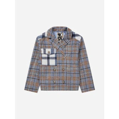 Munthe Lorna Checked Double-breasted Jacket In Blue