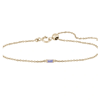 Metier Baguette Opal Gemstone Adjustable Bracelet In Yellow