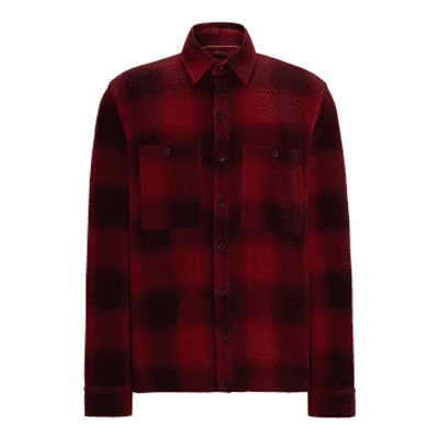 Hugo Boss Boss Wee Check Thick Shirt Col: 647 Open Red, Size: Xl