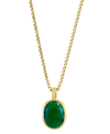 EFFY COLLECTION EFFY MEN'S DYED JADE OVAL CABOCHON 22" PENDANT NECKLACE IN GOLD-PLATED SILVER
