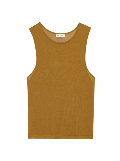 Saint Laurent Women's Crop Tank Top In Knit In Mordore