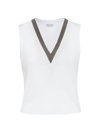 Brunello Cucinelli White Cotton Blend Top