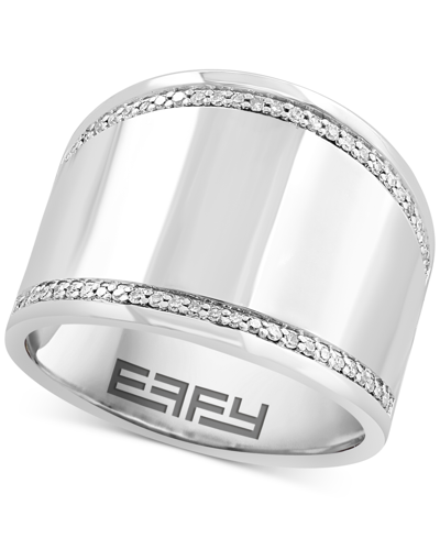 Effy Collection Effy Diamond Wide Statement Ring (1/6 Ct. T.w.) In Sterling Silver
